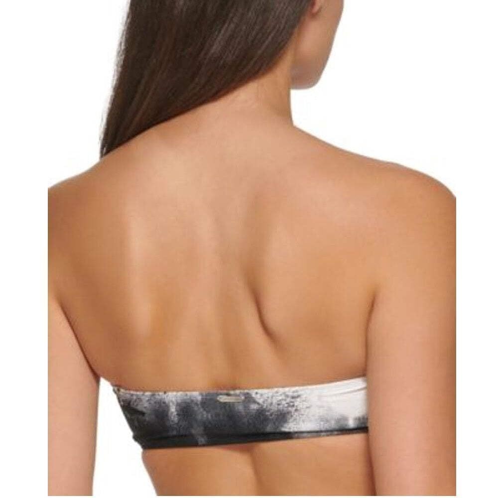 Calvin Klein Womens Printed Lined Bikini Swim top White S - Picture 3 of 9